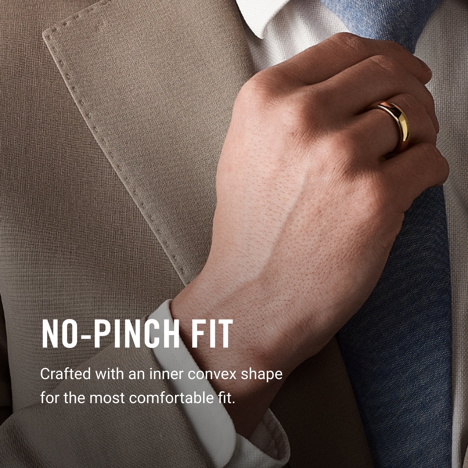 Ridge 6mm Rounded Ring Set - 24K Gold | Tantalum