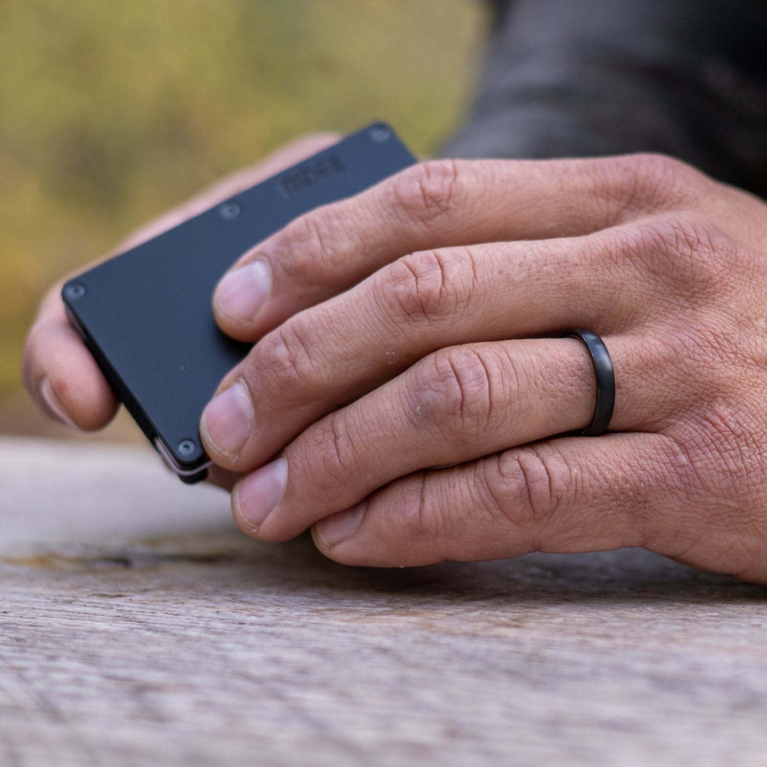 Ridge 4mm Rounded Ring Set - Royal Black