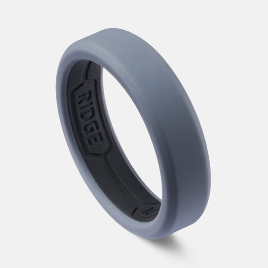 Ridge 6mm Silicone Ring Set - Gunmetal