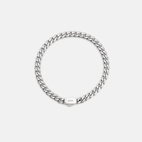 6mm Curb Bracelet - Platinum - Large